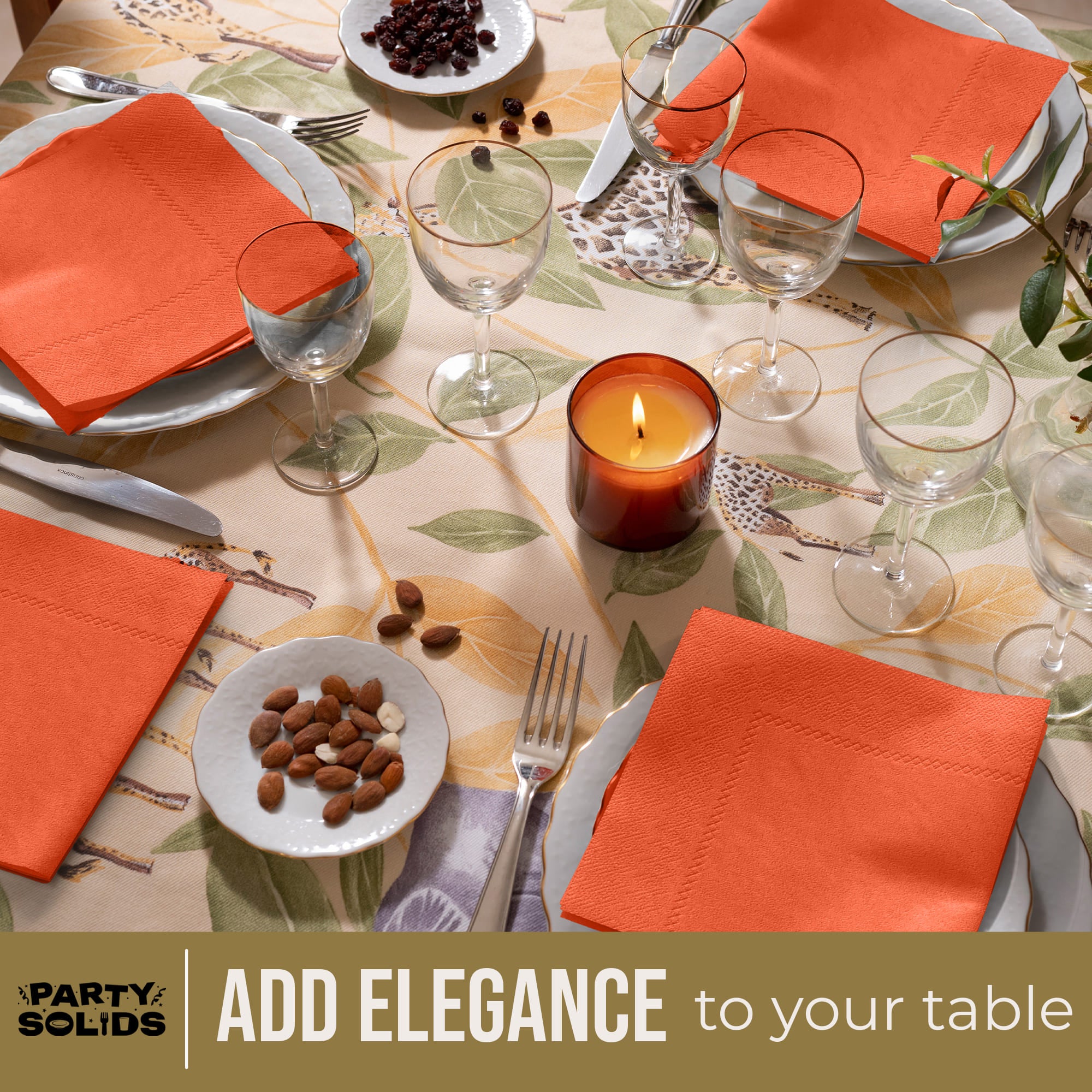 Orange Dinner Napkins | 100 Count