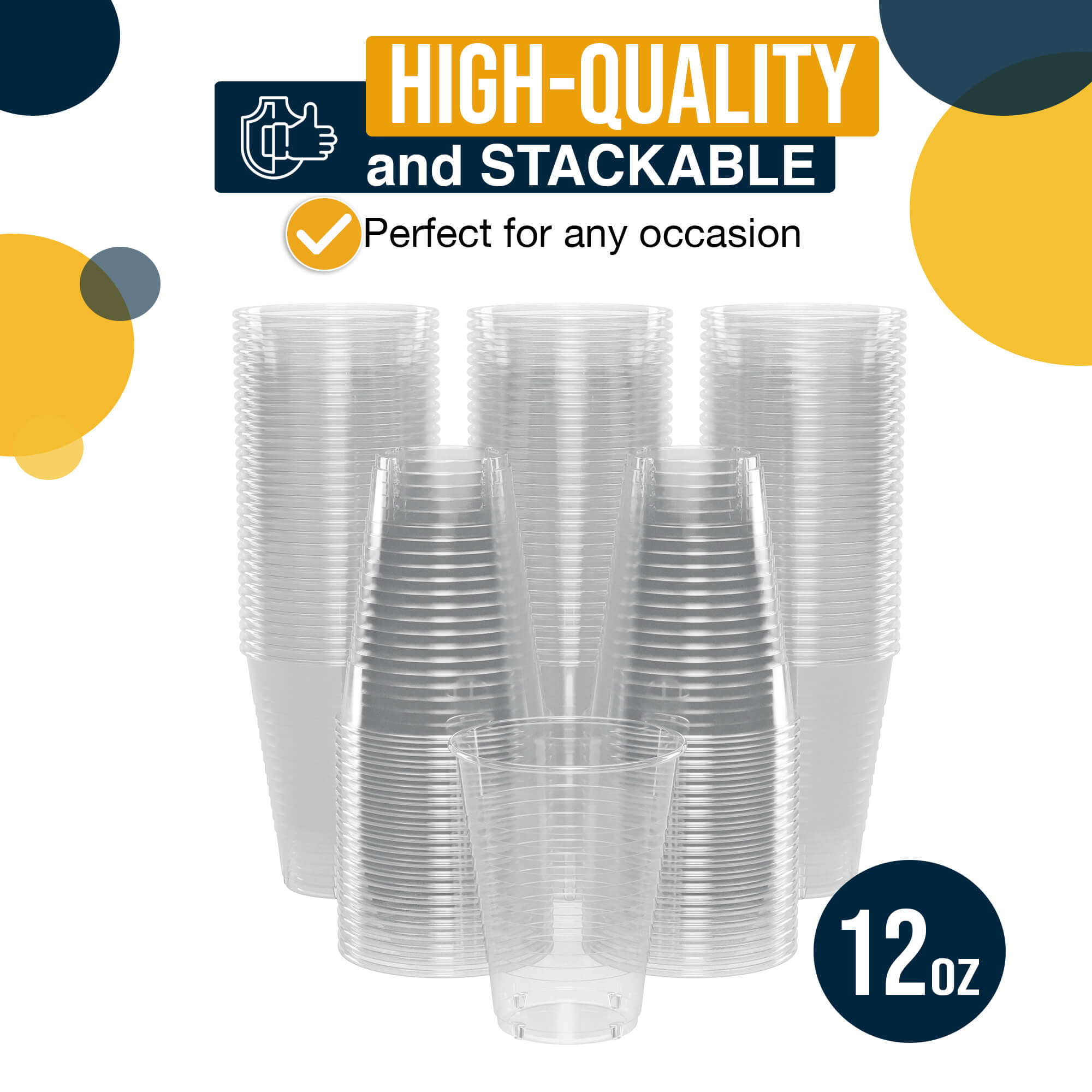 12 Oz. | Clear Plastic Cups | 600 Count