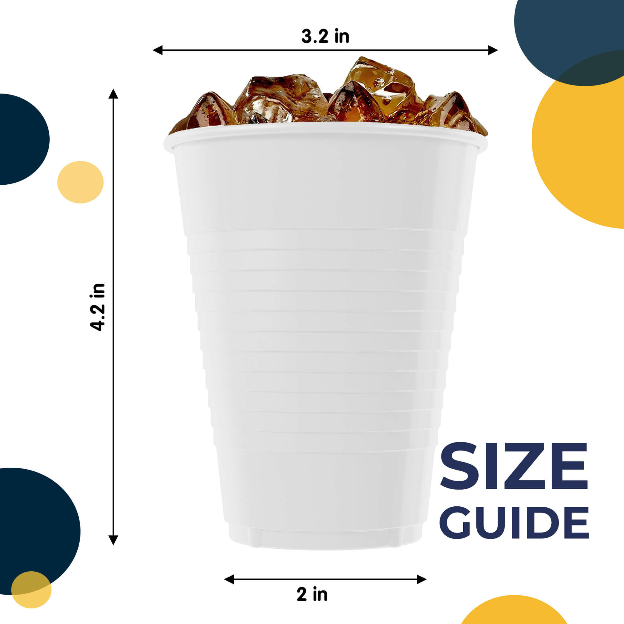 12 Oz. | White Plastic Cups | 600 Count