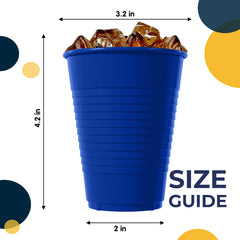 12 Oz. | Dark Blue Plastic Cups | 600 Count