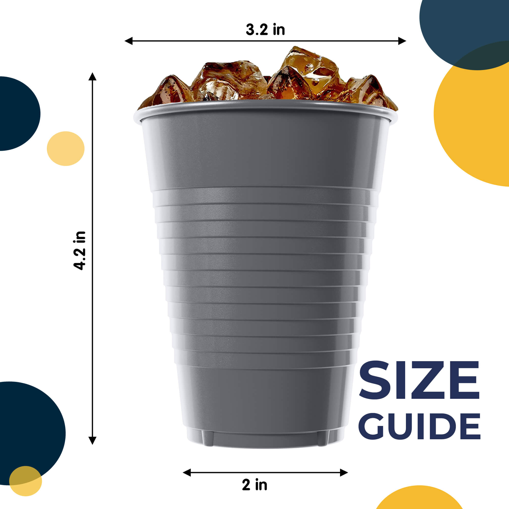 12 Oz. | Silver Plastic Cups | 600 Count