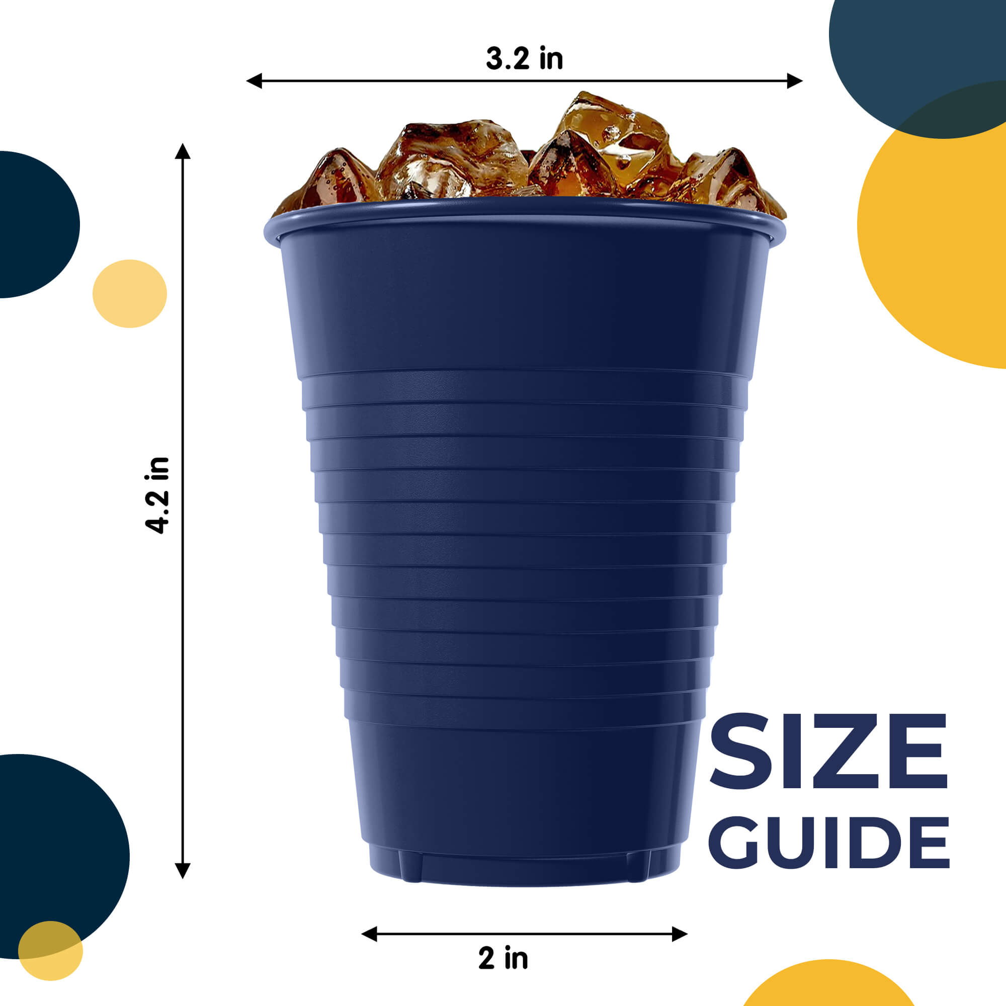 12 Oz. | Navy Plastic Cups | 600 Count