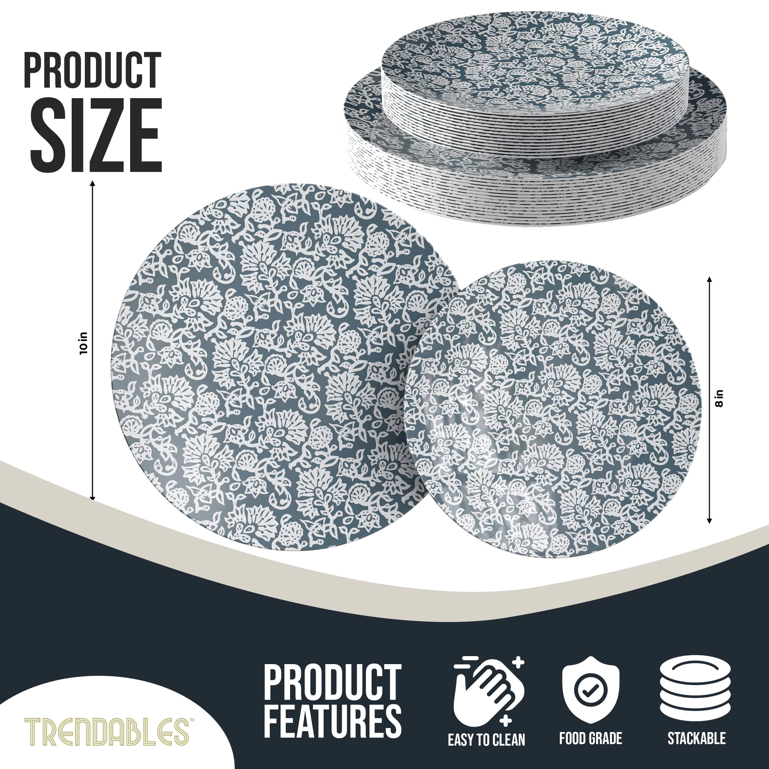Garden Damask Combo Set | 40 10 In. + 40 8 In.