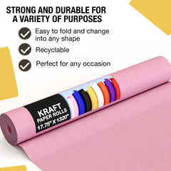 17.75 In. x 110 Ft. Pink Kraft Paper Roll