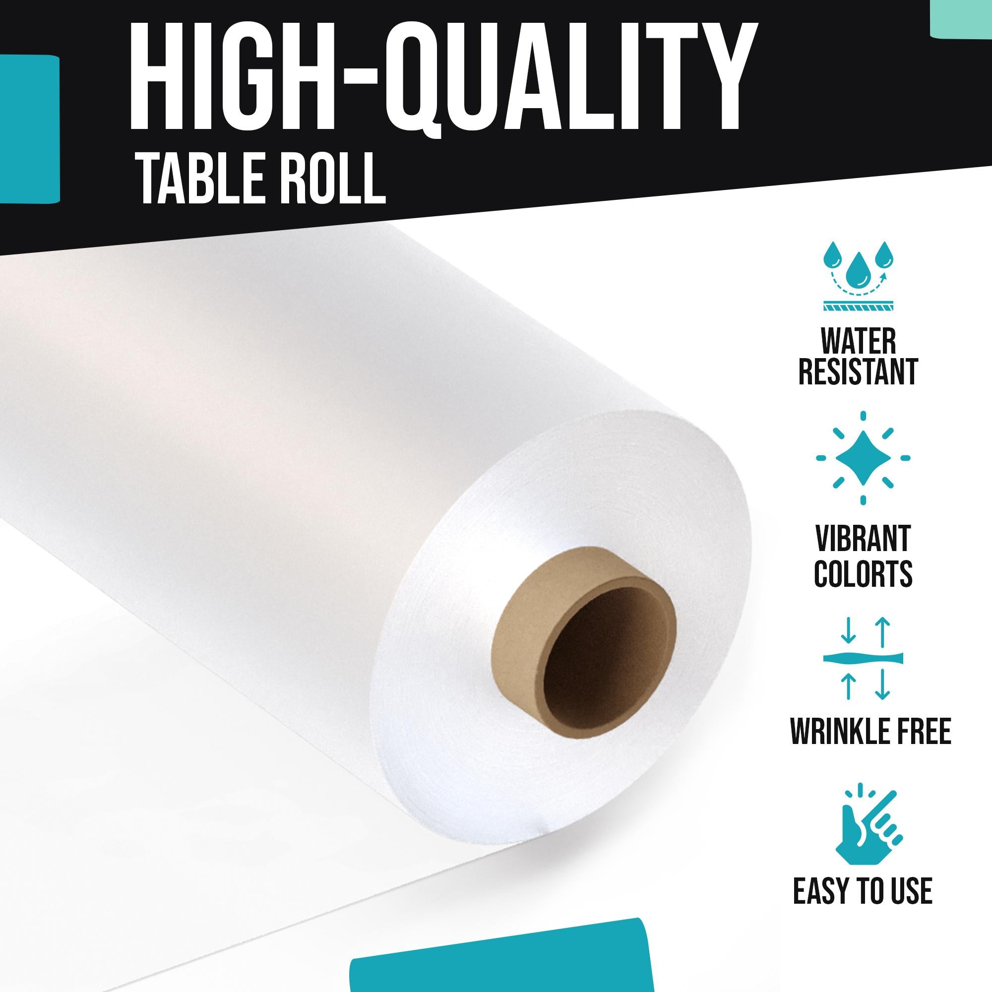 40 In. x 300 Ft. Premium Clear Plastic Table Roll | 4 Pack