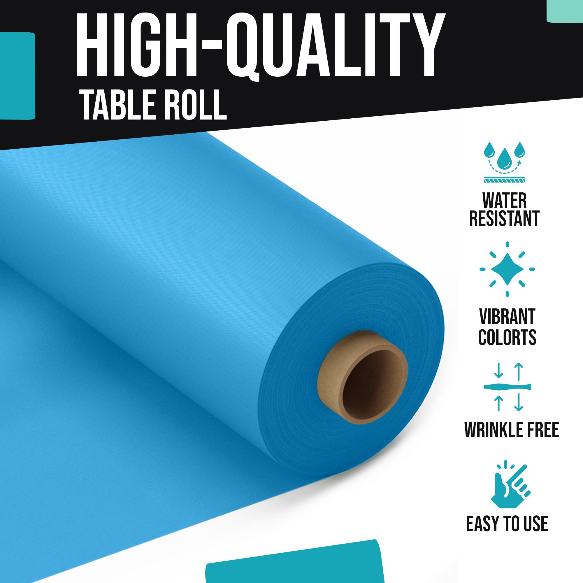 40 In. x 100 Ft. Premium Turquoise Plastic Table Roll | 6 Pack