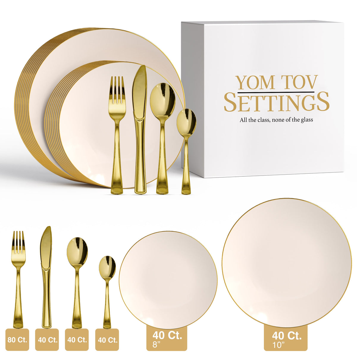 280 Piece Ivory Classic Combo Set | Serves 40 Guests