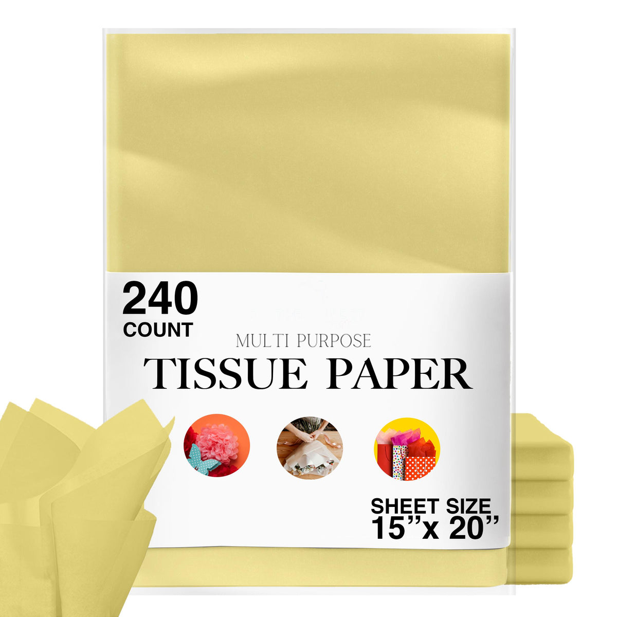 15 In. x 20 In. Ivory Tissue Paper | 240 Sheets