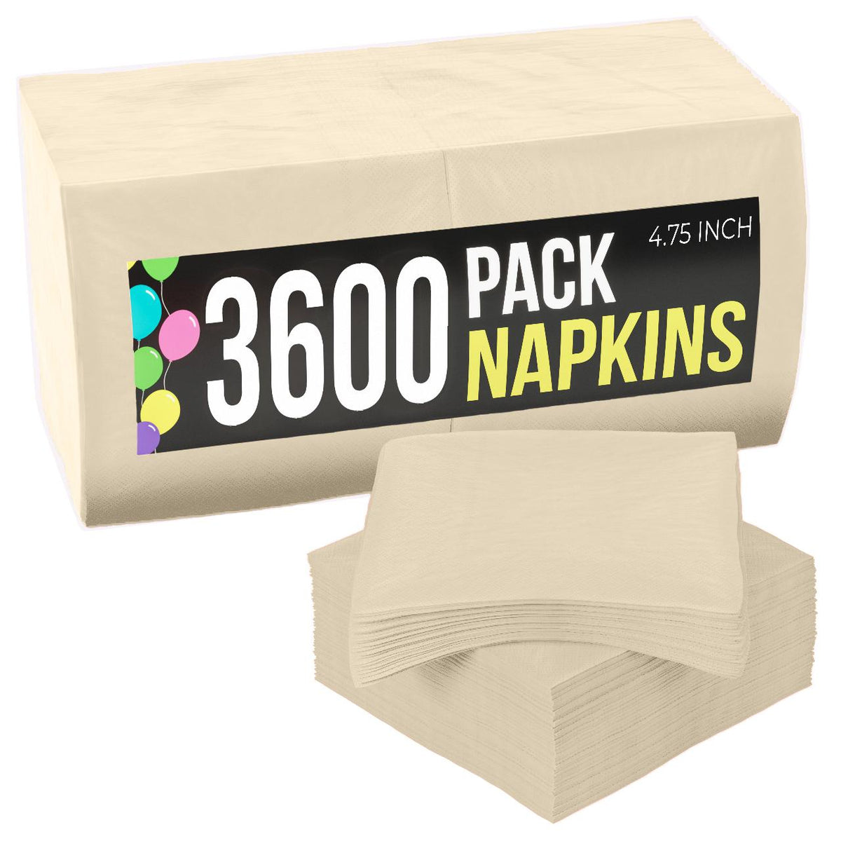 Ivory Beverage Napkins | 3600 Pack