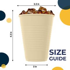 12 Oz. | Ivory Plastic Cups | 600 Count