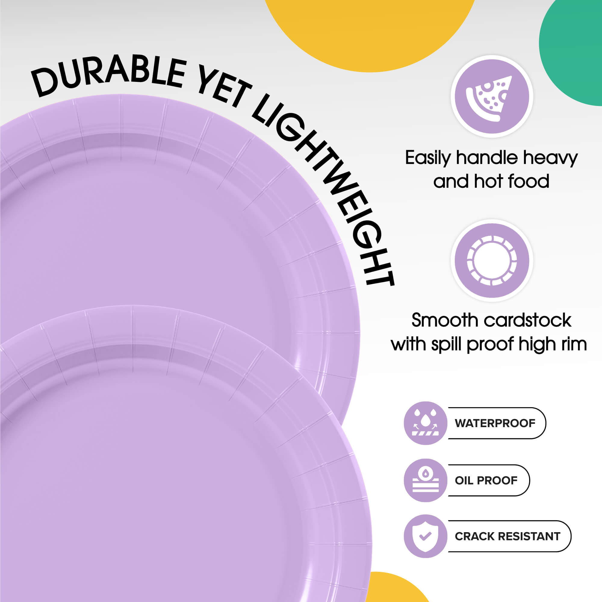 7 In. Lavender Paper Plates | 500 Count