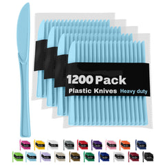 Heavy Duty Light Blue Plastic Knives | 1200 Count