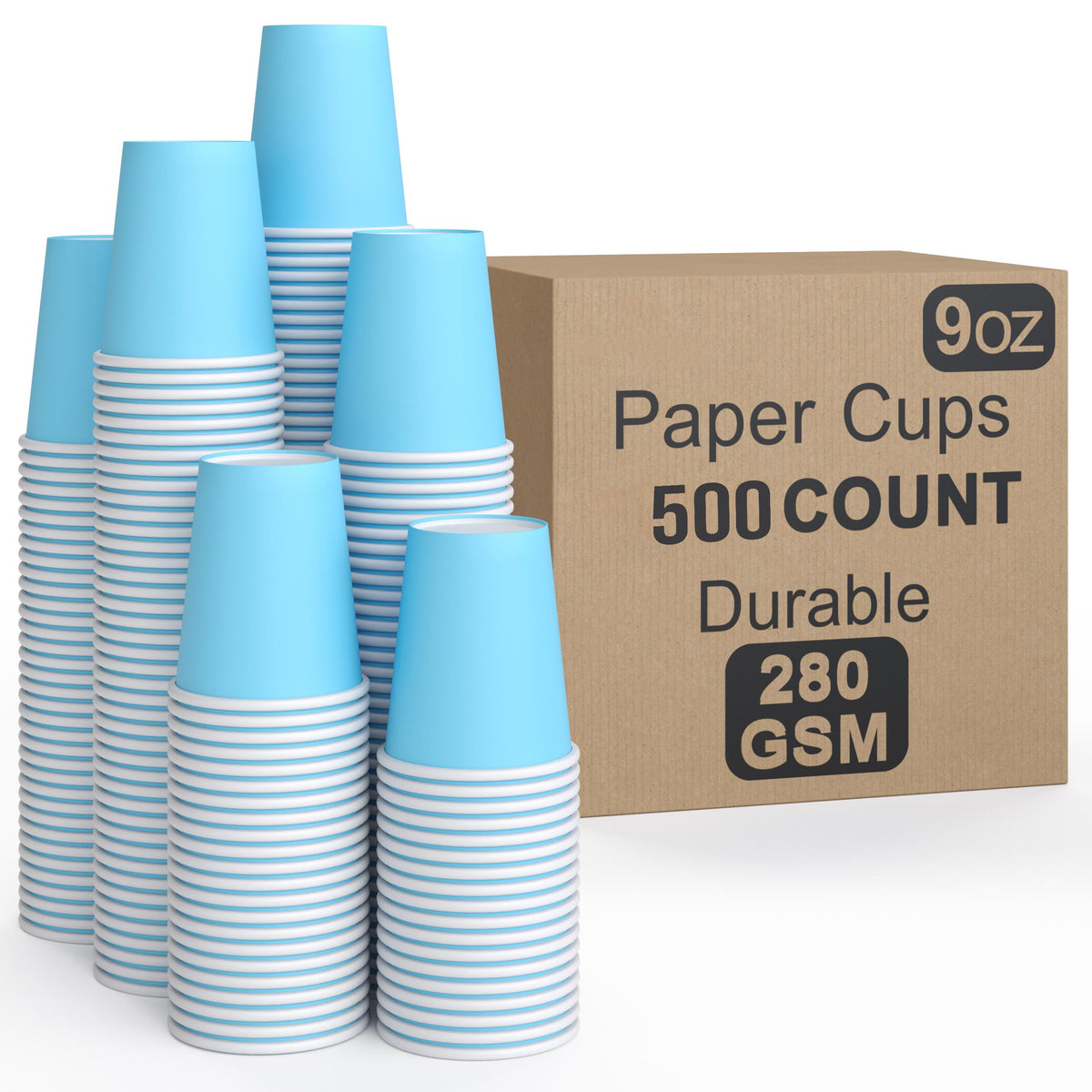 9 Oz. Light Blue Paper Cups | 500 Count