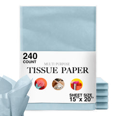 15 In. x 20 In. Light Blue Tissue Paper | 240 Sheets