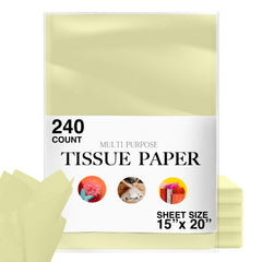 15 In. x 20 In. Light Yellow Tissue Paper | 240 Sheets