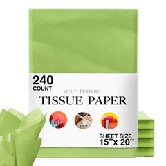 15 In. x 20 In. Lime Green Tissue Paper | 240 Sheets