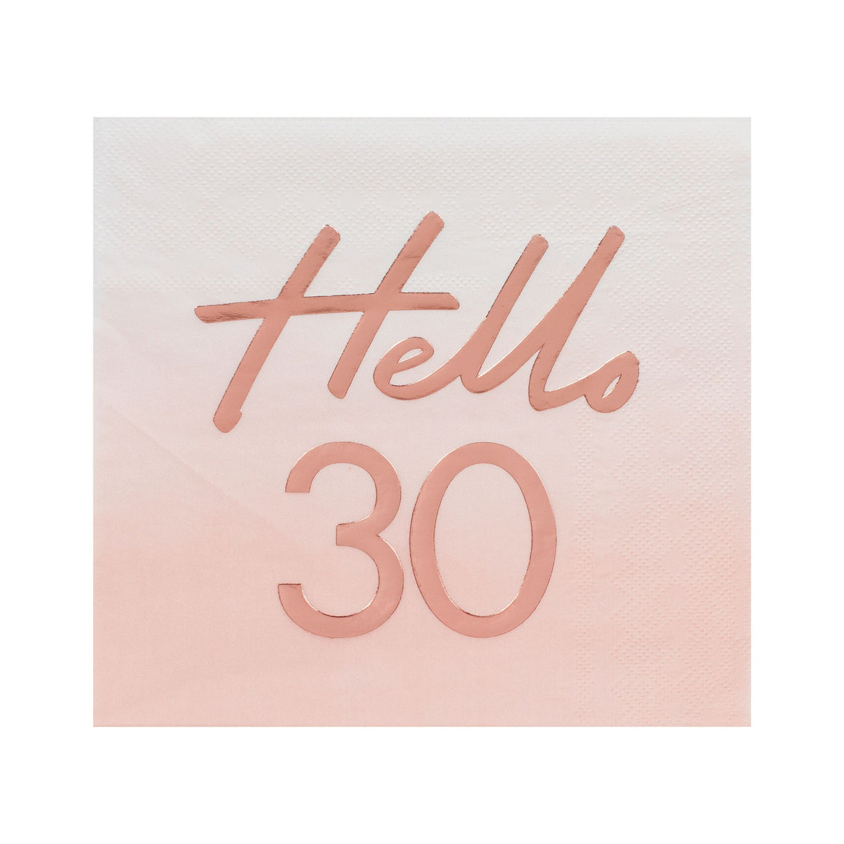 Blush Rose Gold Hello 30 Milestone Napkins, 6.5-in, 16-ct - Pack of 2