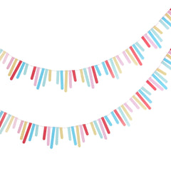 Bright Pastel Multi-Color Card Sticks Banner for Birthday/Party - Pack of 5