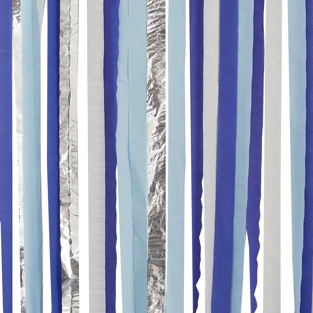 Blue and Silver Streamer Backdrop Kit | Case of 60