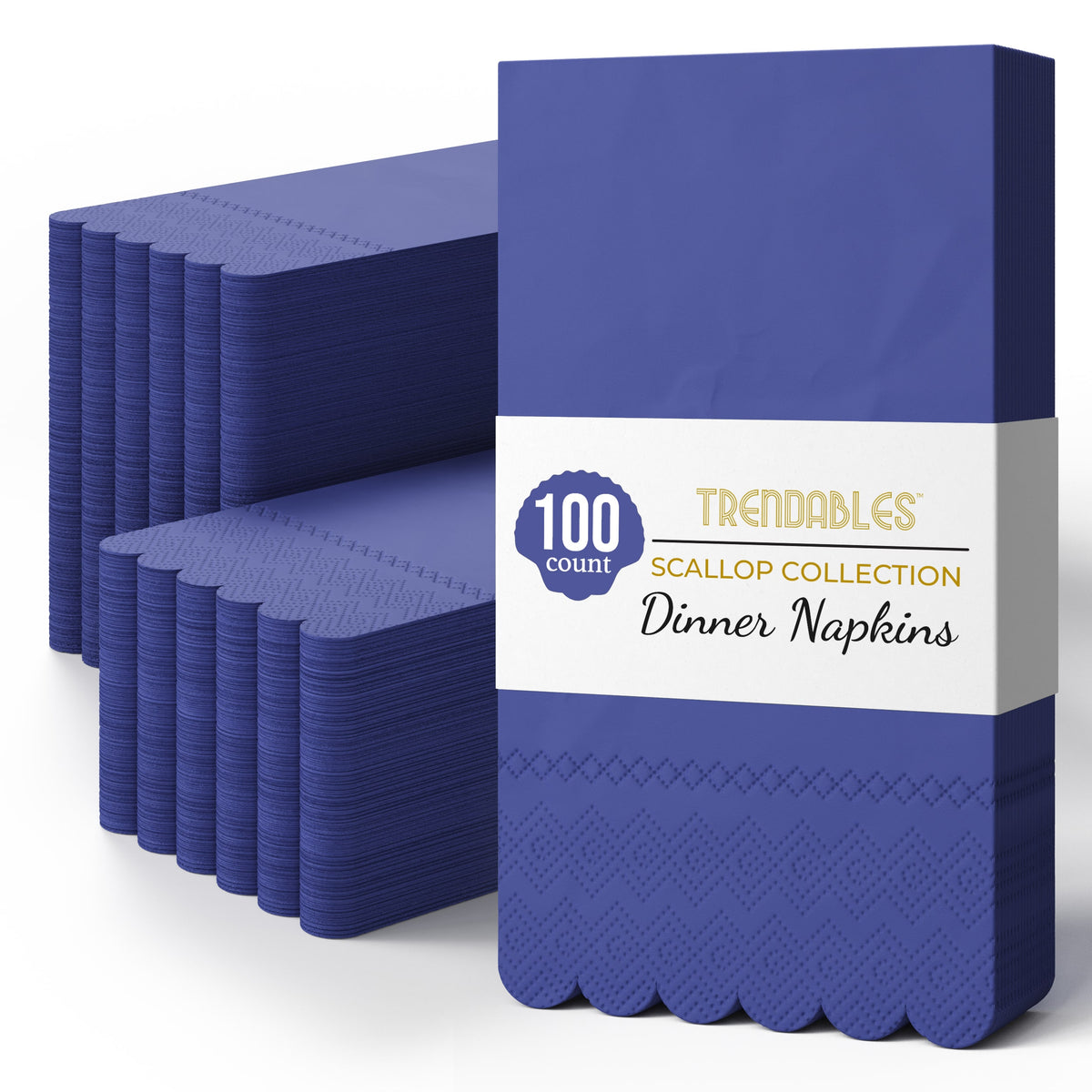 3 Ply Periwinkle Scalloped Dinner Napkins | 100 Count