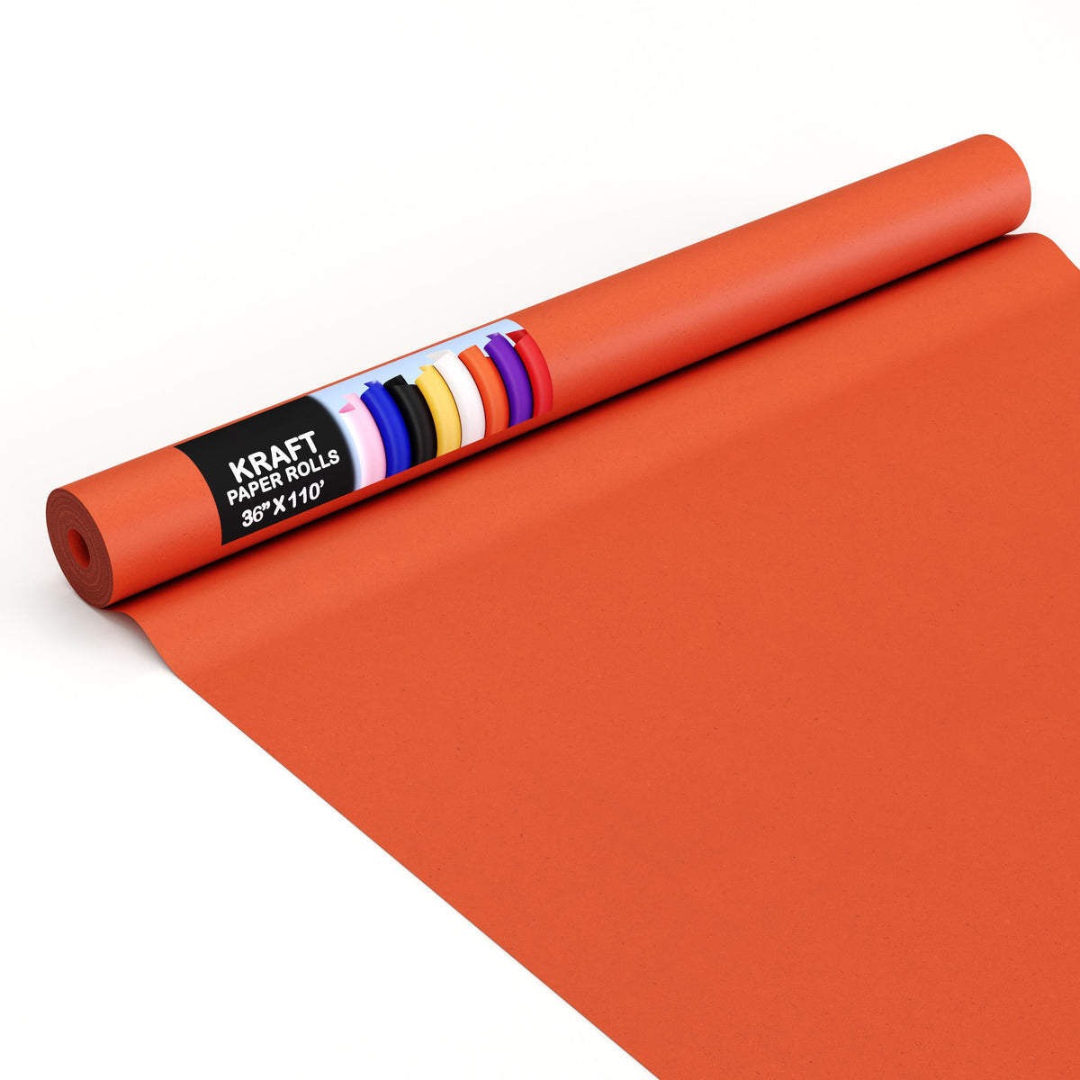 36 In. x 110 Ft. Orange Kraft Paper Roll