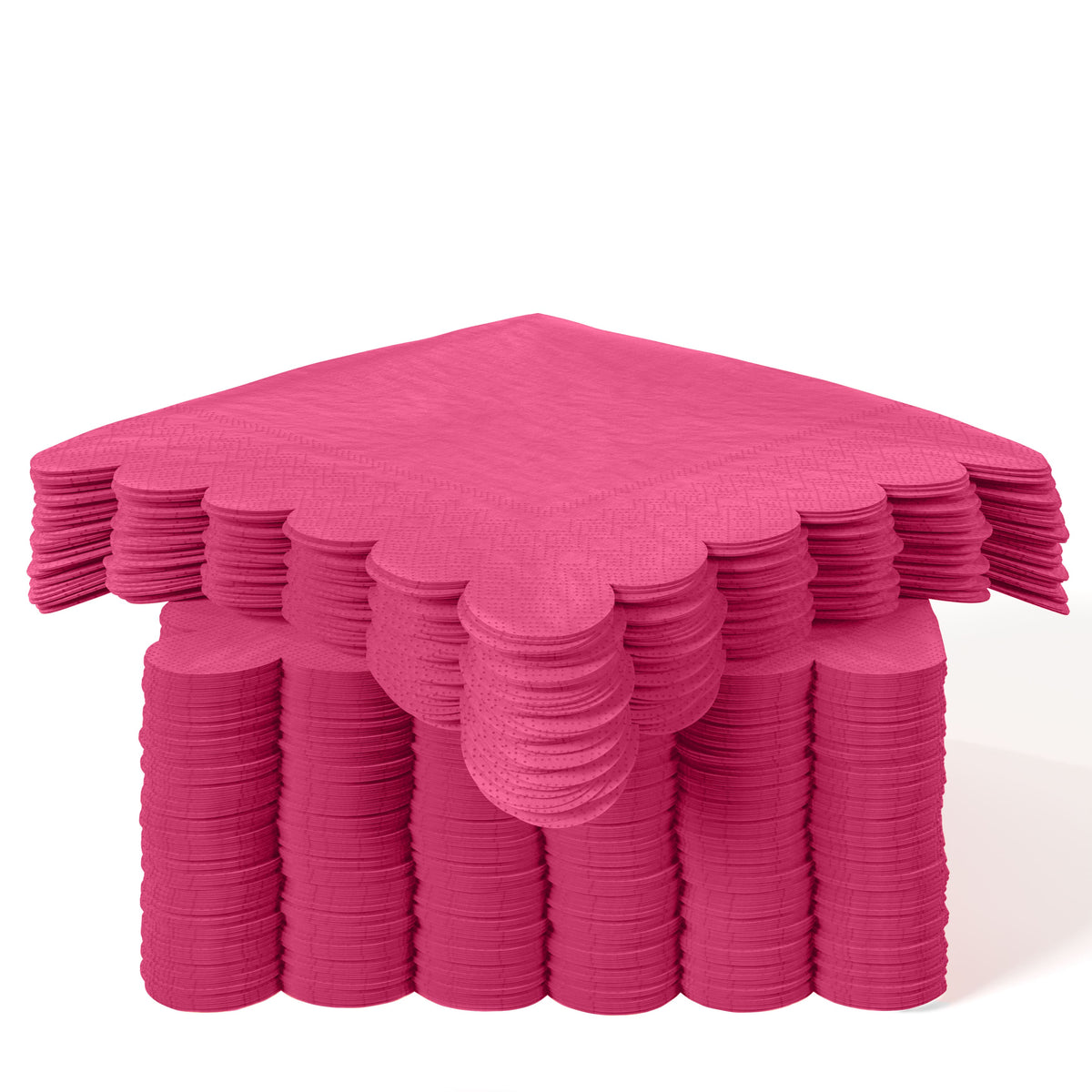 Cerise Scallop Beverage Napkins | 100 Count