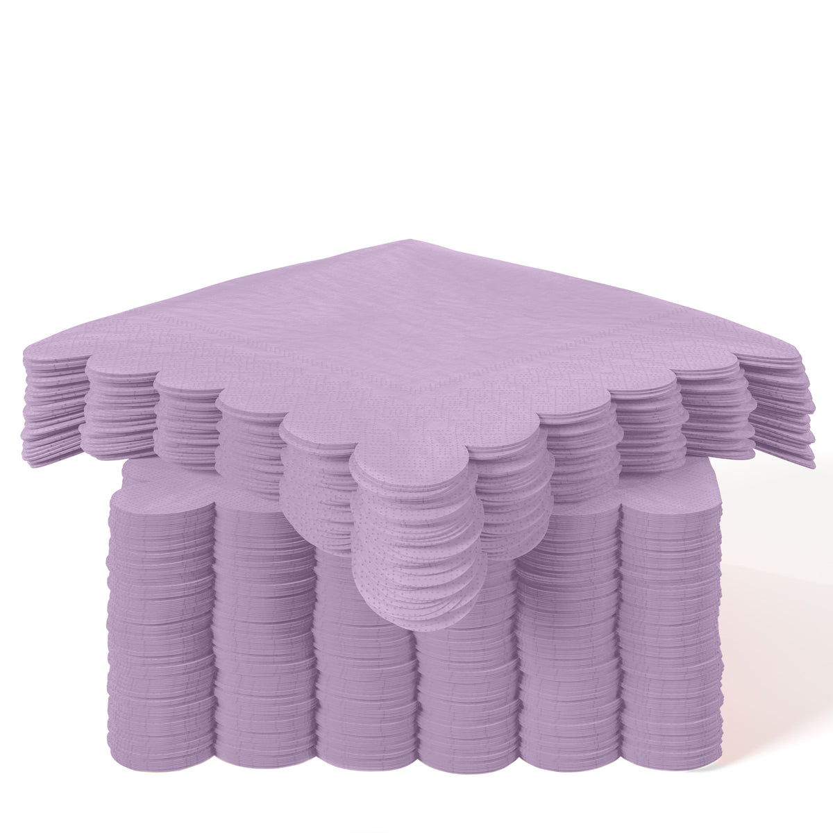 Lavender Scallop Beverage Napkins | 100 Count