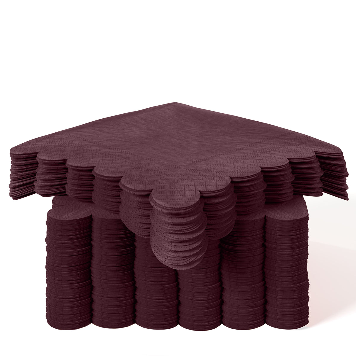 Brown Scallop Beverage Napkins | 100 Count