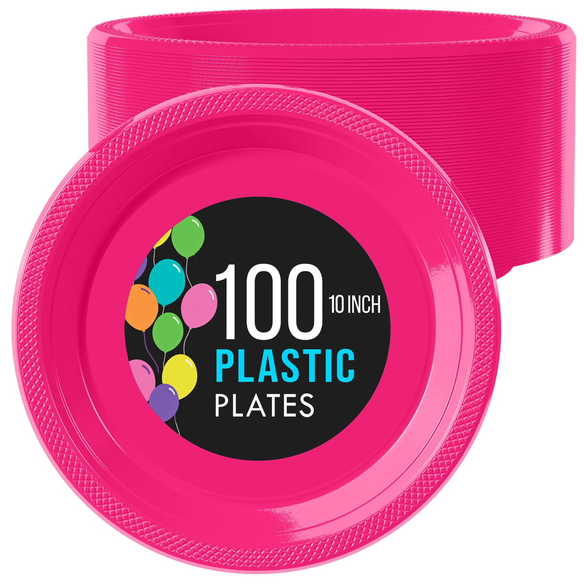 10 In. Cerise Plastic Plates | 100 Count