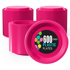 9 In. | Cerise Plastic Plates | 600 Count