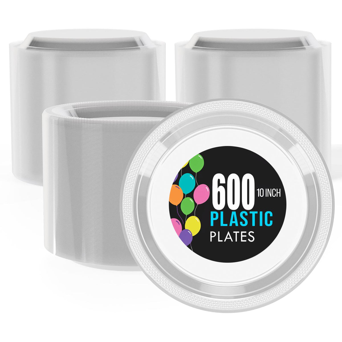 10 In. | Clear Plastic Plates | 600 Count