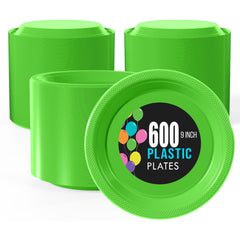 9 In. | Lime Green Plastic Plates | 600 Count