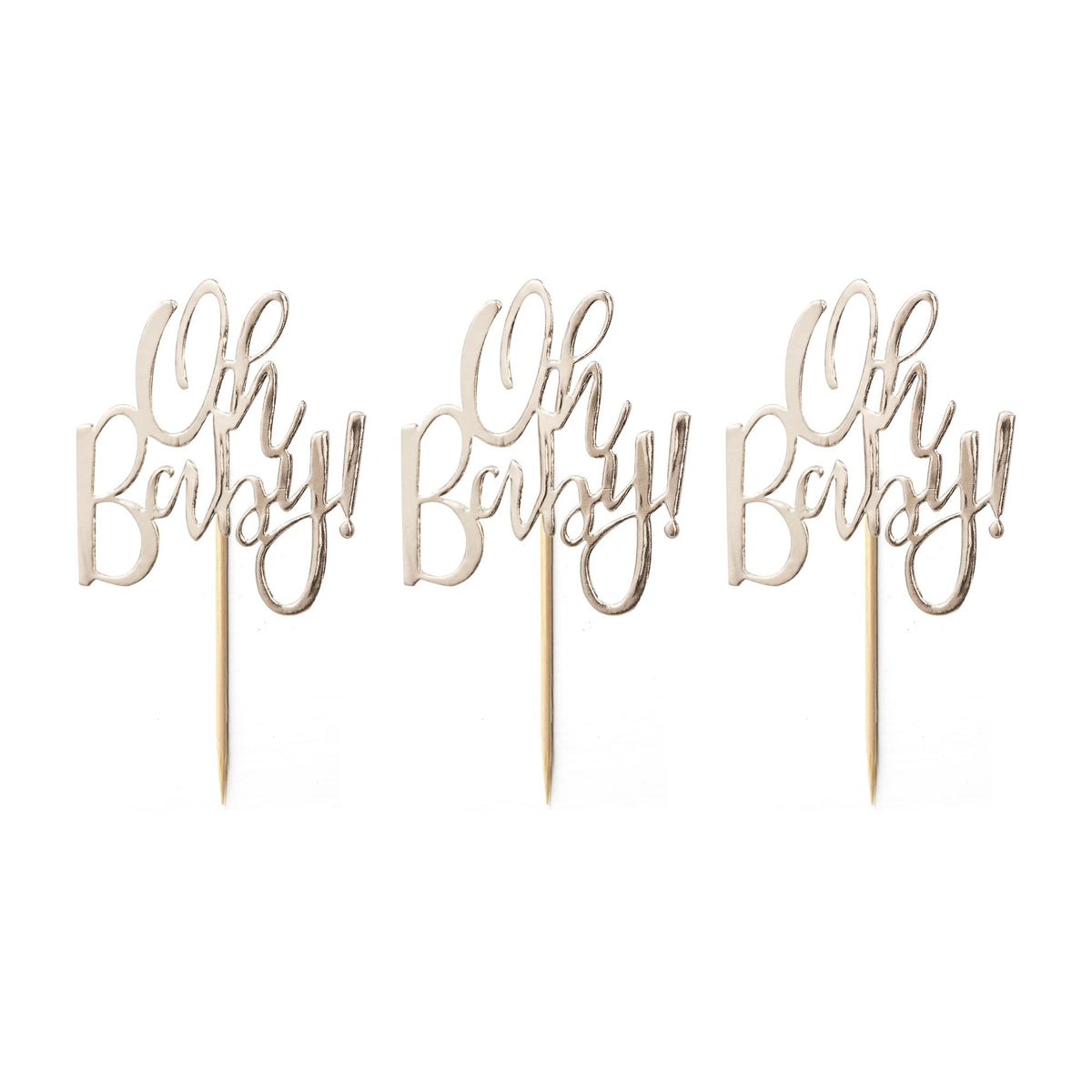 Ginger Ray Oh Baby Cupcake Toppers, 12-ct - Pack of 10