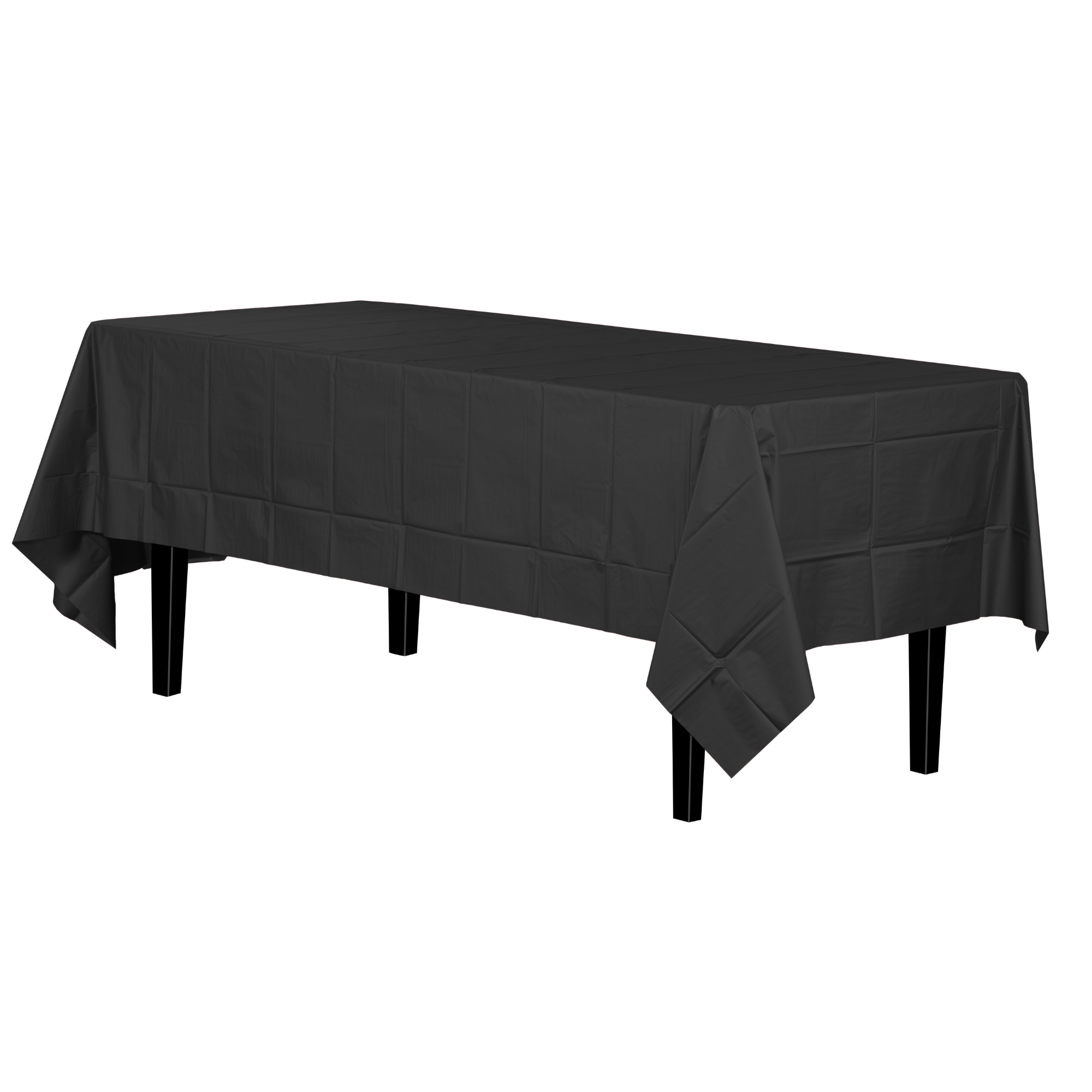 Black Plastic Table Covers | 12 Pack