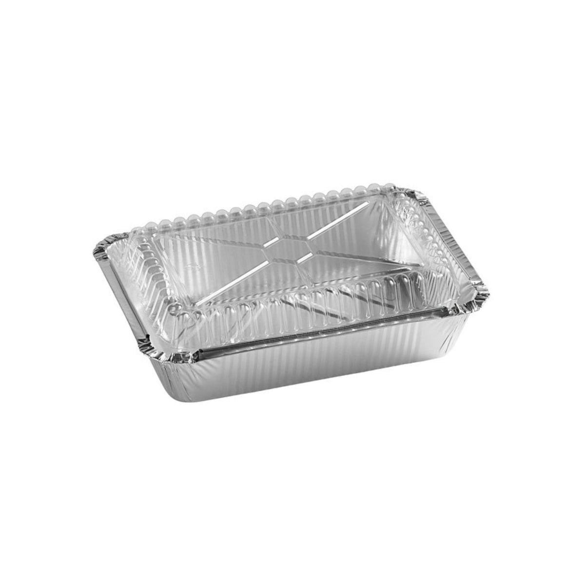 2 1/4 Lb. Oblong Foil Pans & Dome Lids | 100 Sets