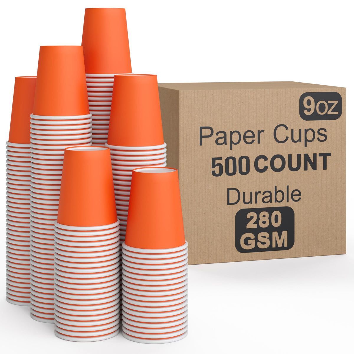 9 Oz. Orange Paper Cups | 500 Count