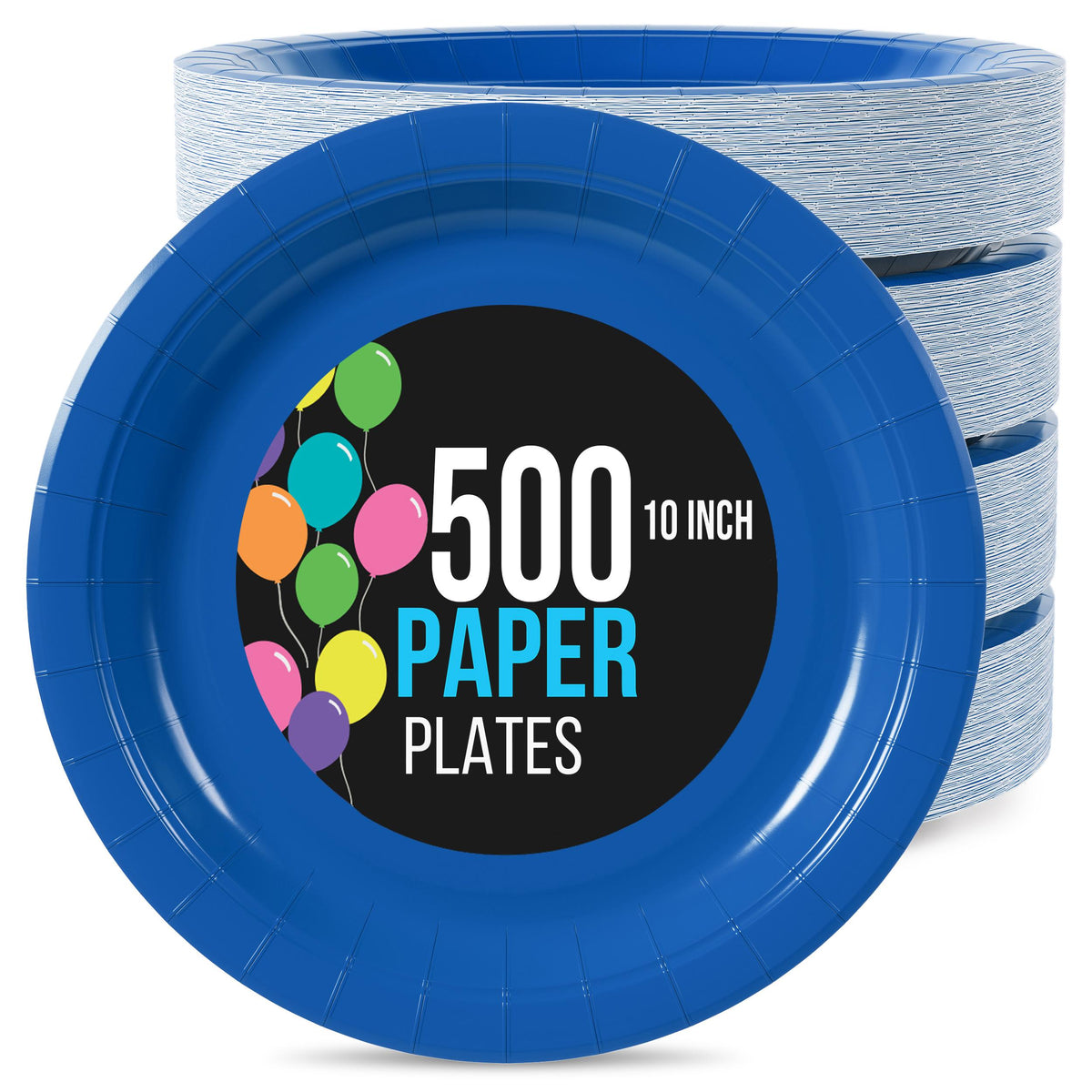 10 In. Dark Blue Paper Plates | 500 Count