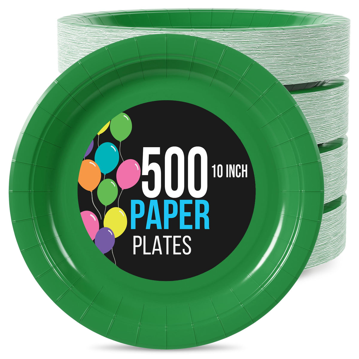 10 In. Emerald Green Paper Plates | 500 Count