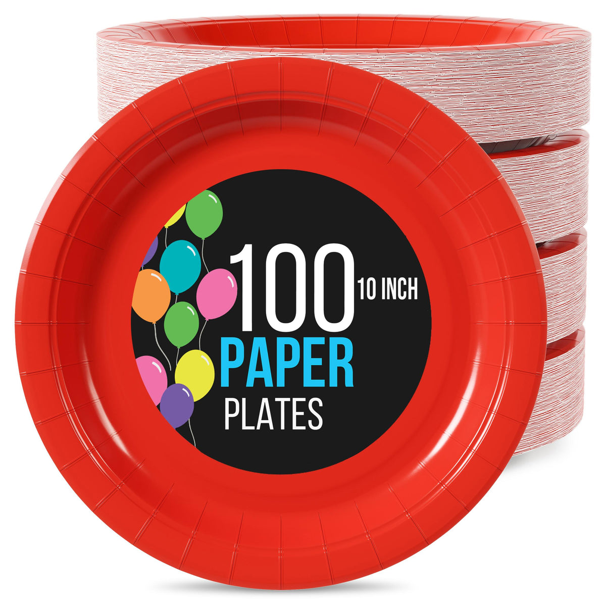 10 In. Red Paper Plates | 100 Count