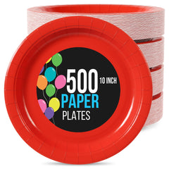 10 In. Red Paper Plates | 500 Count