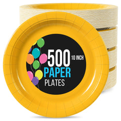 10 In. Yellow Paper Plates | 500 Count