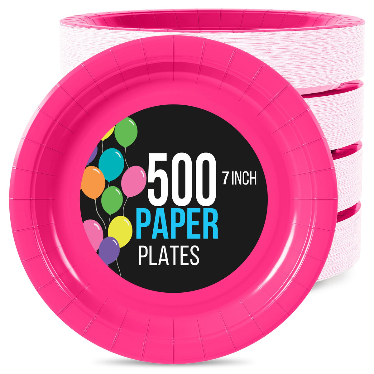 7 In. Cerise Paper Plates | 500 Count