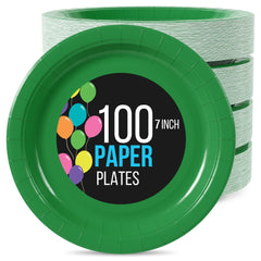 7 In. Emerald Green Paper Plates | 100 Count