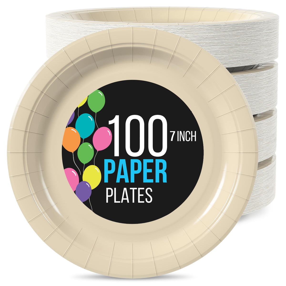 7 In. Ivory Paper Plates | 100 Count