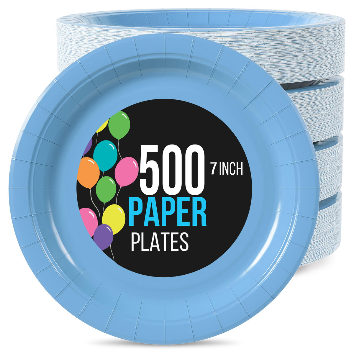 7 In. Light Blue Paper Plates | 500 Count