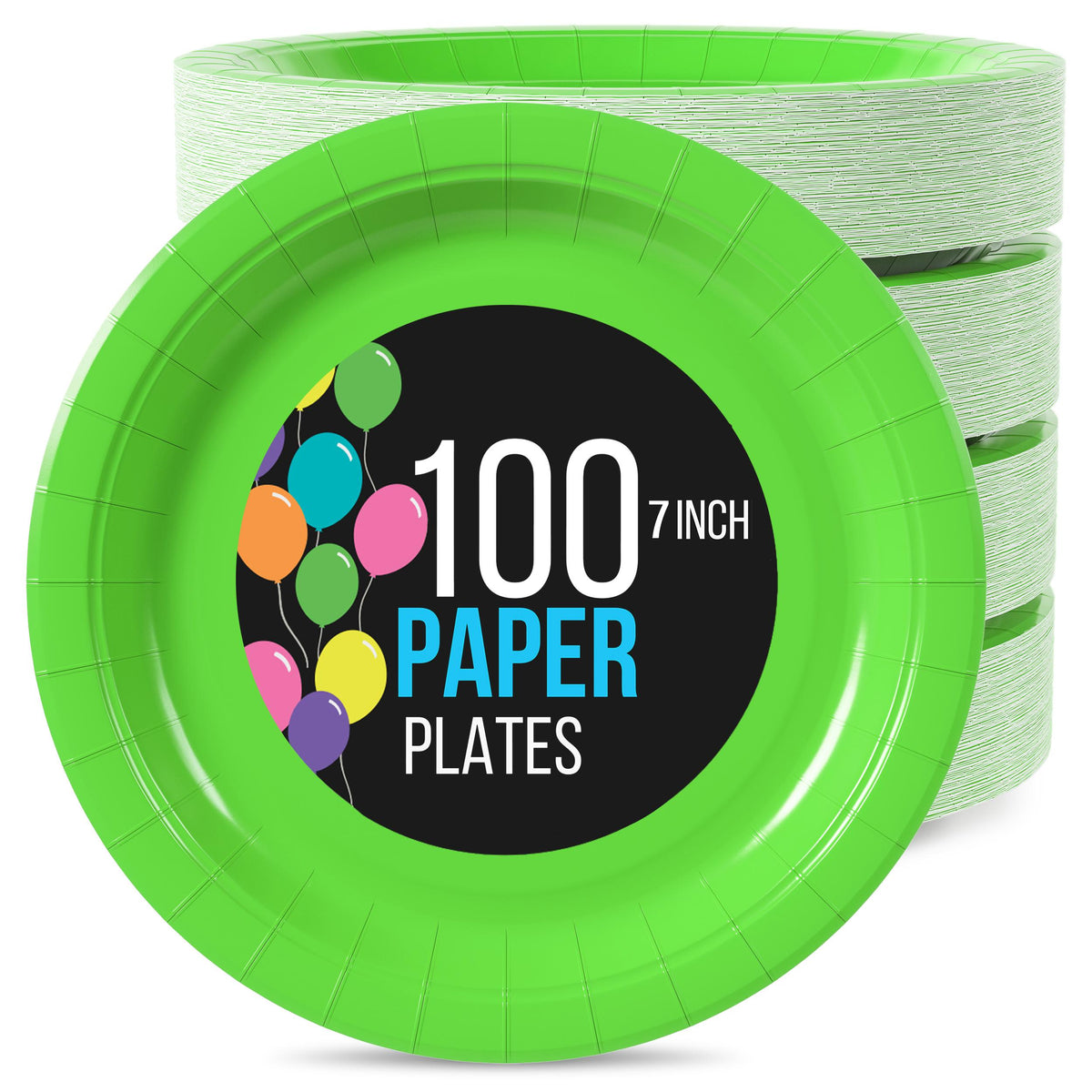 7 In. Lime Paper Plates | 100 Count