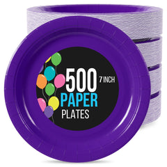 7 In. Purple Paper Plates | 500 Count