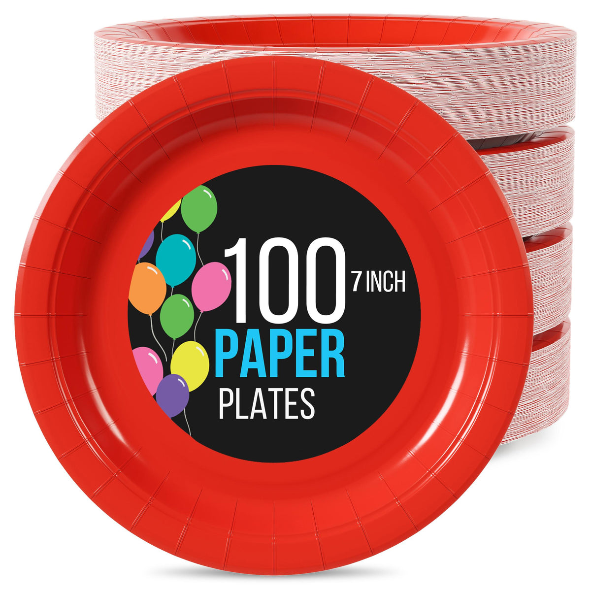 7 In. Red Paper Plates | 100 Count