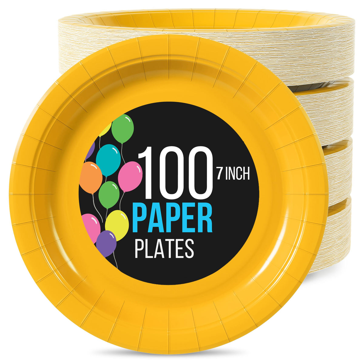 7 In. Yellow Paper Plates | 100 Count