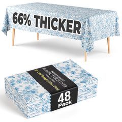 Trendables Premium Botanical Plastic Table Cover 54 In. x 108 In. | 48 Pack